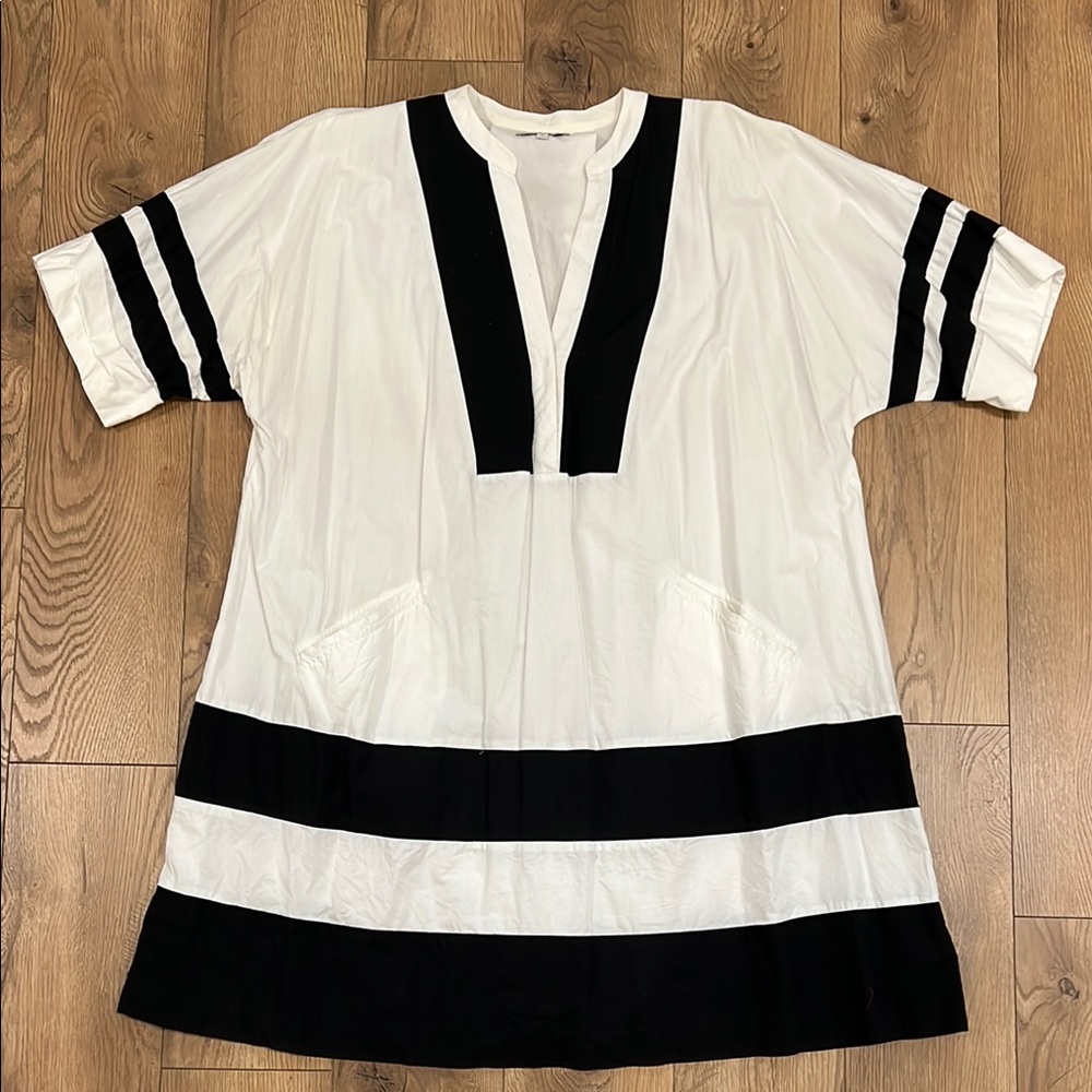 Madewell Women's Black and White Tunic Top